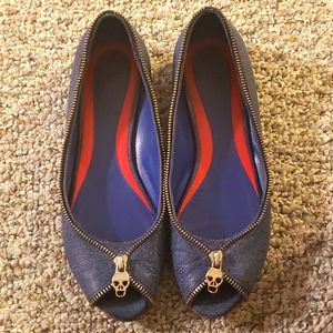 Alexander McQueen skull zipper ballet flats